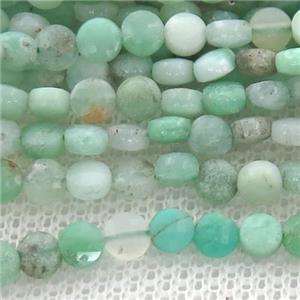 australian Chrysoprase Beads, green, faceted coin, approx 4mm dia [GB12917]