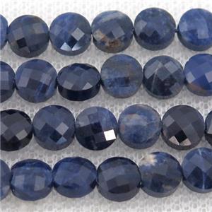blue Sodalite Beads, faceted saucer, approx 6mm dia [GB12930]