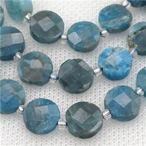 blue Apatite Beads, faceted circle, approx 10mm [GB12935-10MM]