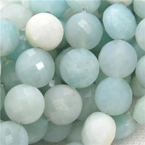 blue Amazonite Beads, faceted circle, approx 8mm dia [GB12974]