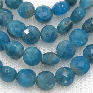 blue Apatite Beads, faceted circle, approx 6mm dia [GB12976]