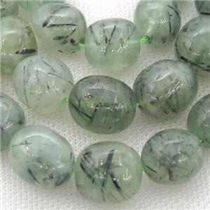 green Prehnite Beads, freeform, approx 13-18mm [GB12985]