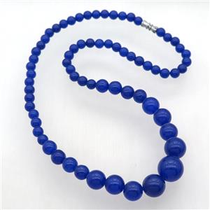 dp.blue Malaysia Jade Necklaces with screw clasp, approx 6-14mm, 45cm length [GB13015]