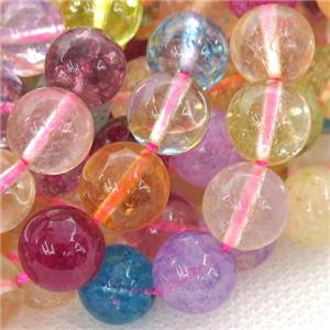crystal glass beads, round, mixed color, approx 6mm dia [GB13046-6MM]