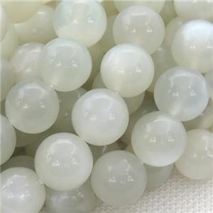 white MoonStone Beads, round, approx 10mm dia [GB13063-10MM]