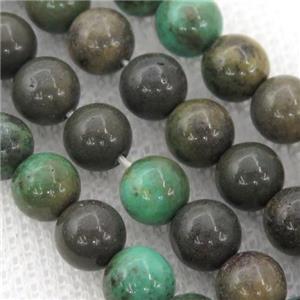 green Grass Agate Beads, round, B-grade, approx 6mm dia [GB13104]