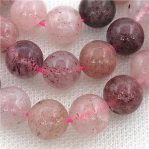 pink Strawberry Quartz Beads, round, approx 8mm dia [GB13114-8MM]