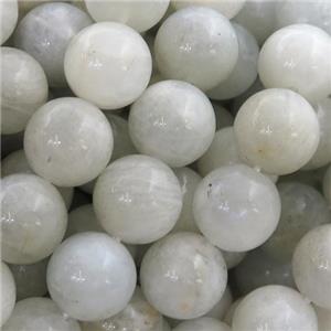 white MoonStone Beads, round, b-grade, approx 8mm dia [GB13115-8MM]