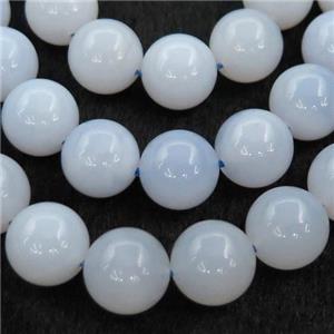 blue Chalcedony Beads, round, B-grade, approx 8mm dia [GB13120-8MM]