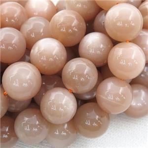 peach MoonStone Beads, round, A-grade, approx 12mm dia [GB13124-12MM]