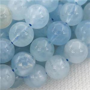 round Aquamarine Beads, blue treated, approx 8mm dia [GB13142-8MM]
