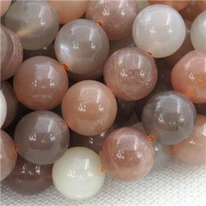round MoonStone Beads, mix color, approx 8mm dia [GB13146-8MM]