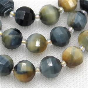fancy Tiger eye stone lantern beads, approx 10mm dia [GB13170-10MM]