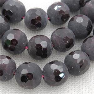 round matte Garnet Beads, faceted, approx 11mm dia [GB13188]