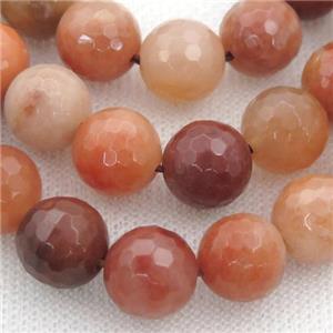 red Carnelian Agate Beads, faceted round, approx 12mm dia [GB13191-12MM]