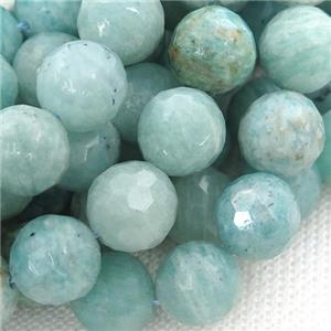 green Amazonite Beads, faceted round, approx 10mm dia [GB13195-10MM]