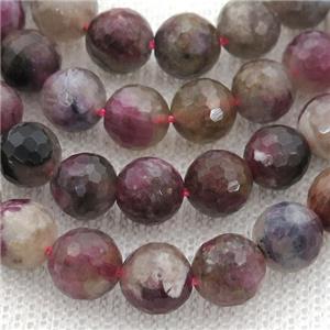 pink Tourmaline Beads, faceted round, AA-grade, approx 7mm dia [GB13197-7MM]