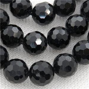 black Tourmaline Beads, faceted round, approx 12mm dia [GB13207-12MM]