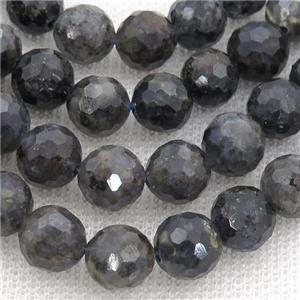 Iolite Beads, faceted round, B-grade, inkblue, approx 8mm dia [GB13225-8MM]