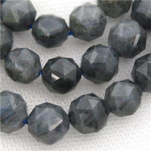 black Labradorite Beads, faceted round, approx 8mm dia [GB13255-8MM]