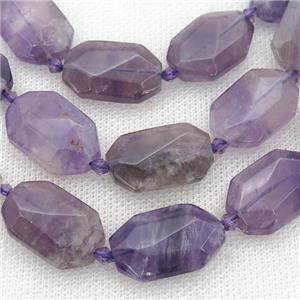 purple Amethyst Beads, faceted rectangle, approx 15-22mm [GB13279]