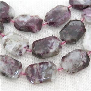 plum blossom Tourmaline Beads, faceted rectangle, approx 15-22mm [GB13292]