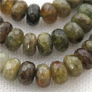 green Garnet Beads, faceted rondelle, approx 10mm [GB13360]