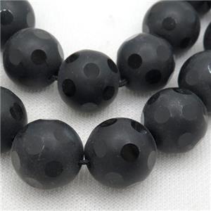 black Onyx Agate Beads, round, approx 18mm dia [GB13385-18MM]