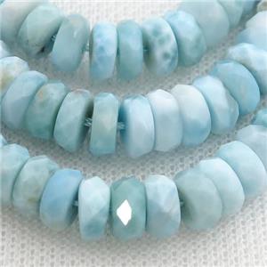 Natural Larimar Heishi Beads Blue AAA-Grade Faceted, approx 7.5mm [GB13399-7MM]