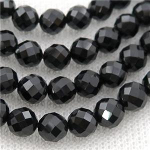 black Spinel Beads, faceted round, approx 2.5mm dia [GB13407-2.5MM]
