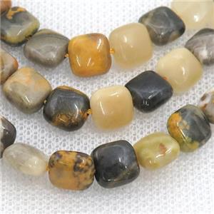 Bumblebee Jasper Beads, square, approx 8x8mm [GB13408]