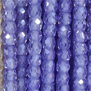 purple Cubic Zircon Beads, faceted rondelle, approx 4mm [GB13414]
