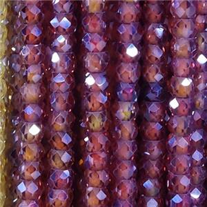 deep red Cubic Zircon Beads, faceted rondelle, approx 3mm [GB13421]