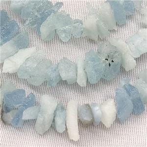 blue Aquamarine chip beads, approx 8-15mm [GB13438]