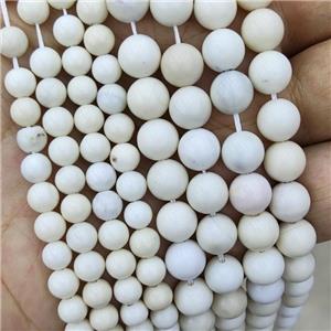 White Ivory Jasper Beads Smooth Round, approx 10mm dia [GB13453-10MM]