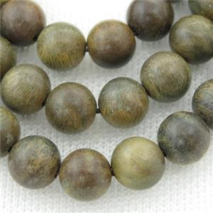 natural Wood Beads, green, round, approx 10mm dia [GB13470-10MM]