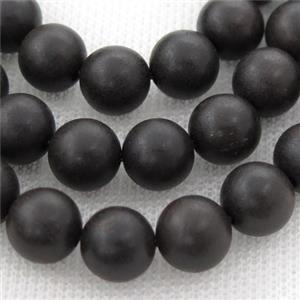 natural Wood Beads, black, round, approx 10mm dia [GB13480-10MM]