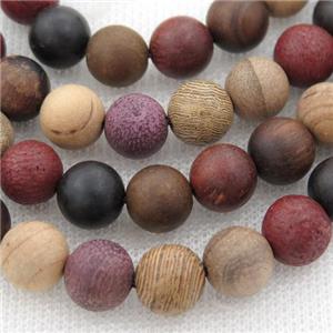 natural Wooden Beads, mixed color, round, approx 8mm dia [GB13481-8MM]