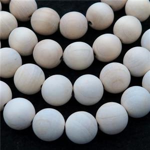 natural Wood Beads, white, round, approx 6mm dia [GB13482-6MM]