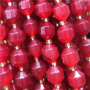 red Jade bullet beads, approx 10mm [GB13490-10MM]