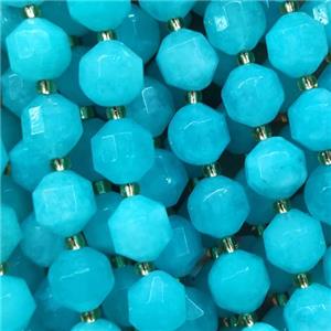 teal Jade bullet beads, approx 8mm [GB13494-8MM]