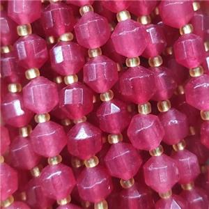 hotpink Jade bullet beads, approx 8mm [GB13495-8MM]
