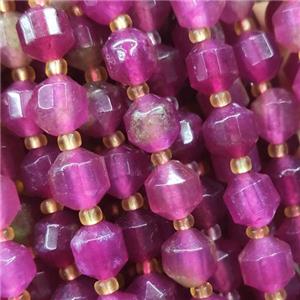 hotpink Jade bullet beads, approx 10mm [GB13498-10MM]
