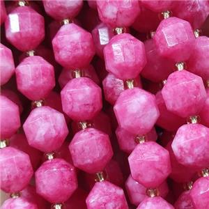 hotpink Jade bullet beads, approx 10mm [GB13503-10MM]