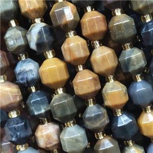 wooden petrified jasper bullet beads, approx 8mm [GB13504-8MM]