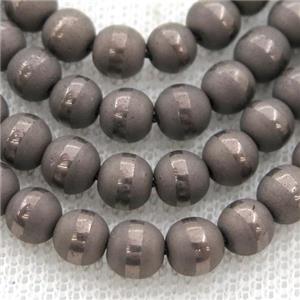 round chocolate Hematite Beads with line, matte, approx 10mm dia [GB13535-10MM]