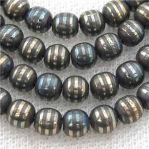 round Hematite Beads with line, approx 8mm dia [GB13546-8MM]