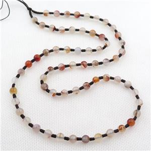 Agate Necklace Chain, knot, dye, round, approx 6mm, 60cm length [GB13549]