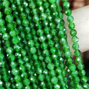 green Diopside Beads, faceted round, approx 3mm [GB13560]