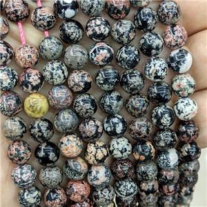 red Snowflake Jasper Beads, round, approx 6mm [GB13561-6MM]